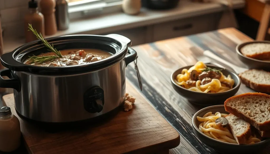 crock pot beef stroganoff