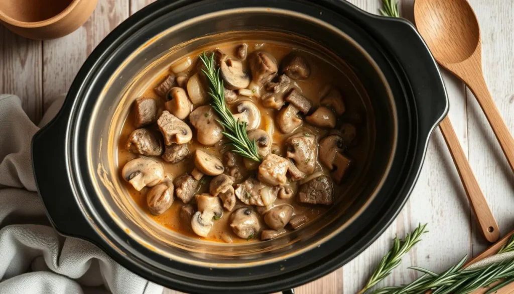 crock pot beef stroganoff