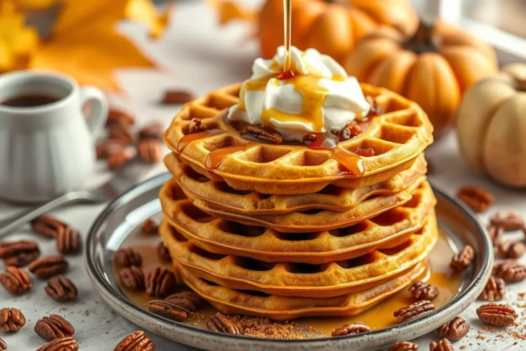 pumpkin pecan waffles
