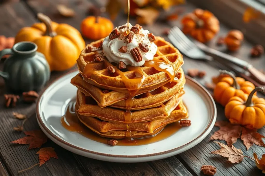 pumpkin pecan waffles