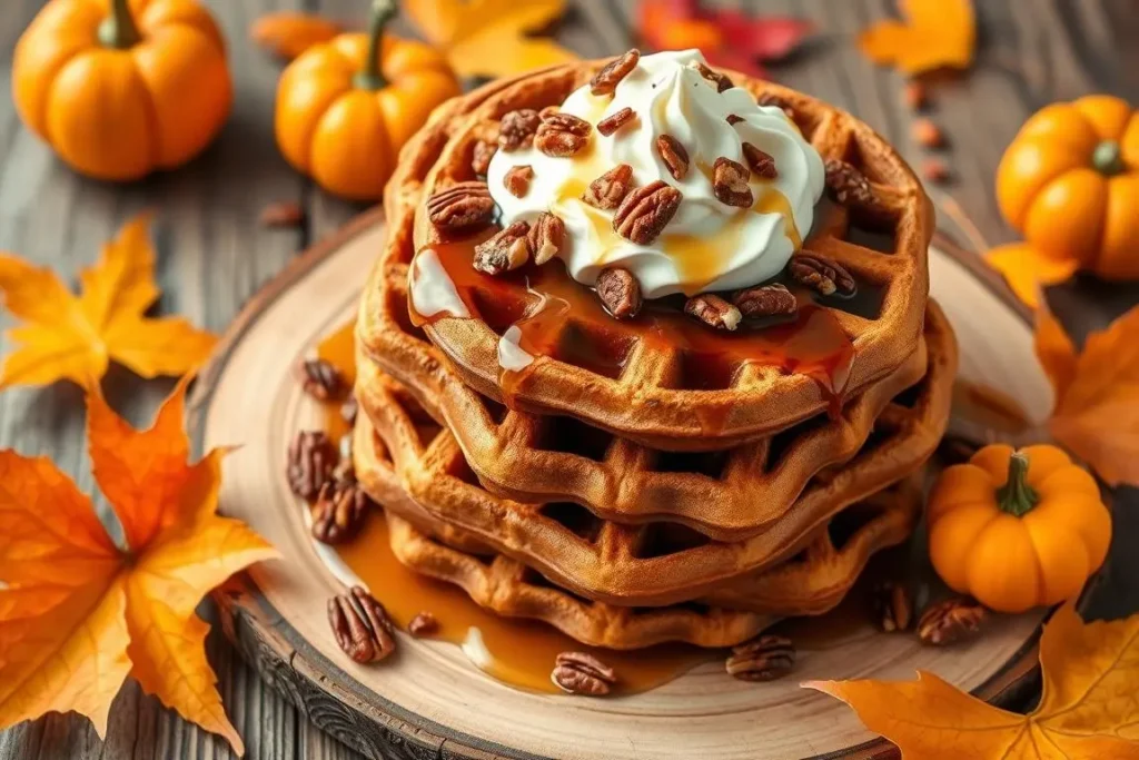 pumpkin pecan waffles