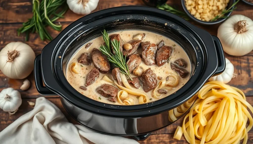 crock pot beef stroganoff