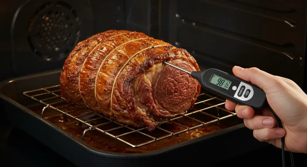 What temperature should beef arm roast be cooked at