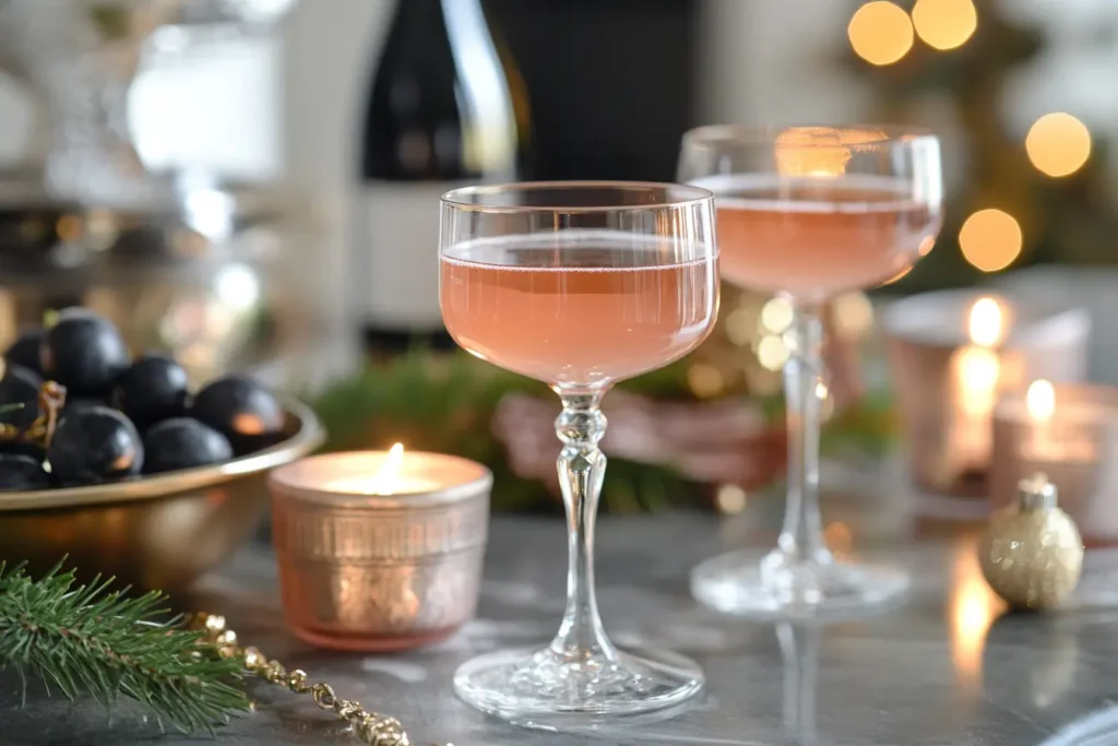 A festive setting with nonalcoholic sparkling wine